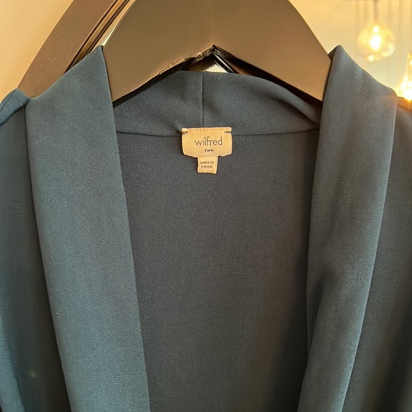 Wilfred turquoise wrap mini dress, size 2 - Picture 4 of 6